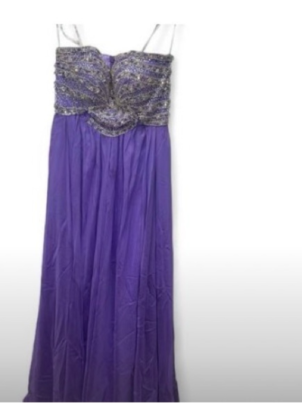 Elegant Beaded Purple Evening Gown